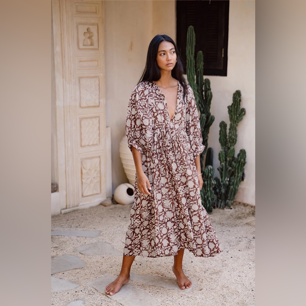 Daughters of India Kyra Midi Dress in Wine - Large